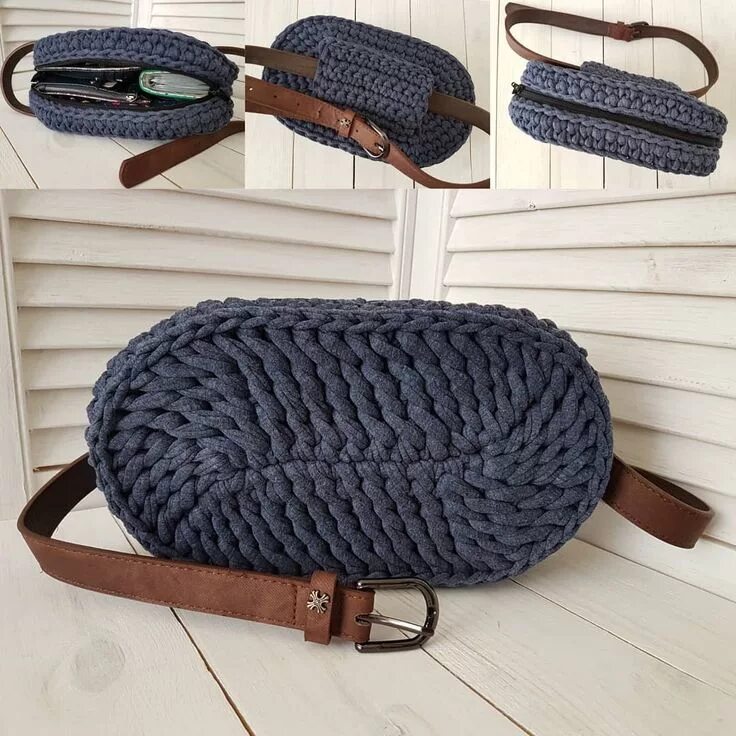 Ремешок для сумочки крючок Поясная сумка - тренд 2018 www.instagram.com/basket_asked/ Crochet bag, Knitted 