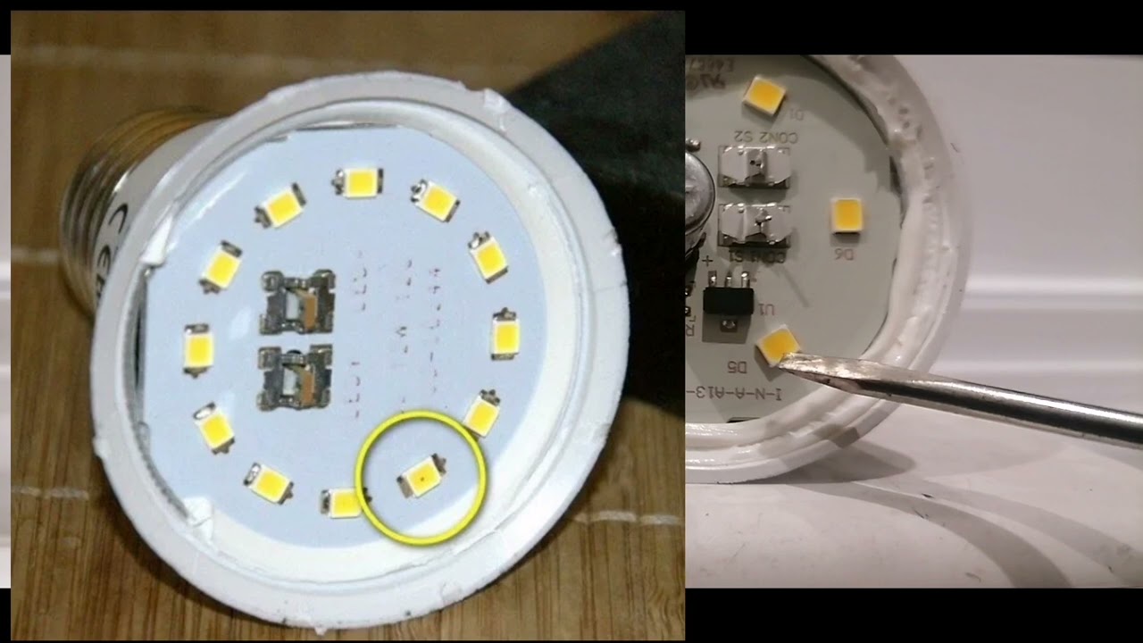 Ремонт диодных светильников своими руками Срочный ремонт светодиодной лампочки за 5 минут. - YouTube