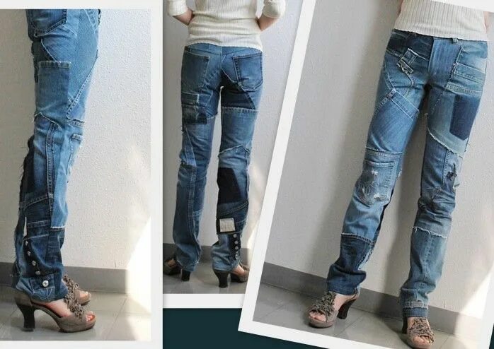 Ремонт джинс своими руками Джинсы из кусочков Upcycle jeans, Jeans diy, Altering clothes