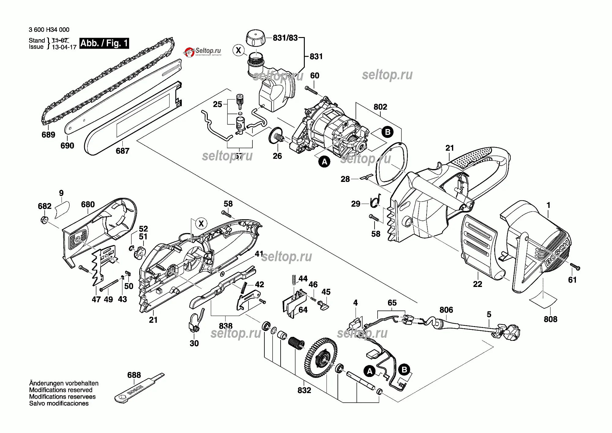 Ремонт электропилы цепной своими руками Запчасти для цепной пилы Bosch AKE 30 (3600H34004) купить в Москве в интернет-ма