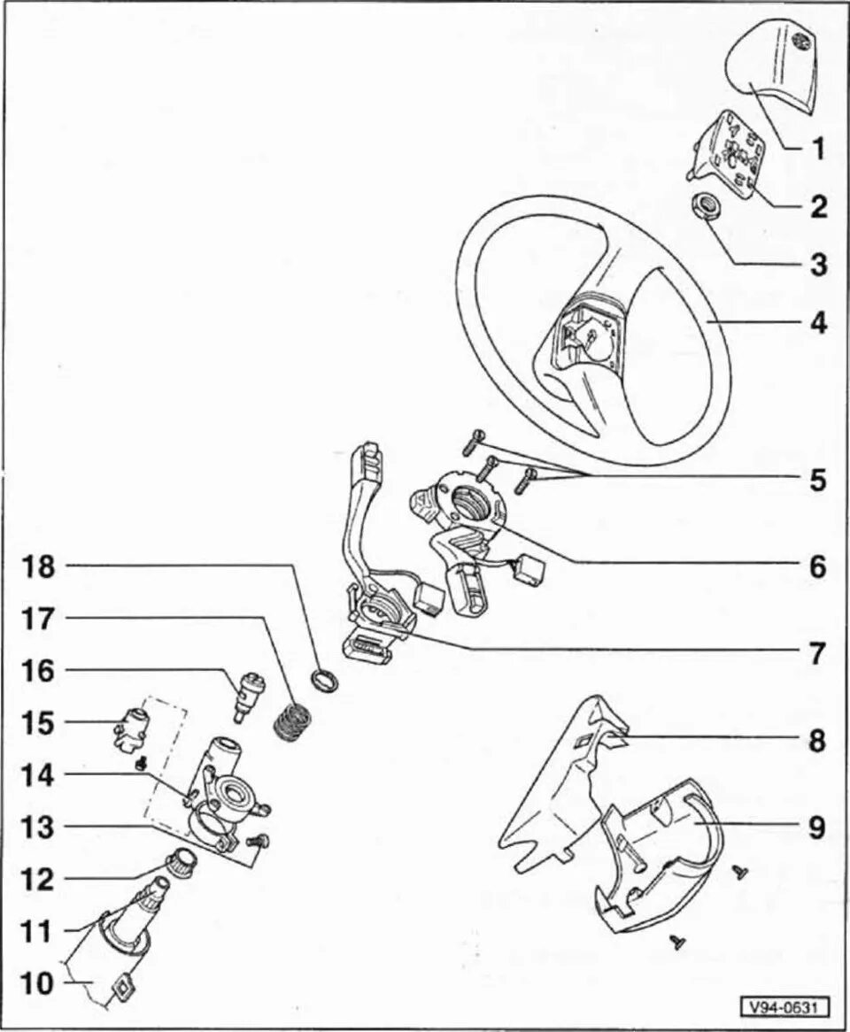 Ремонт фольксваген т4 своими руками Рулевое колесо - Volkswagen Transporter T4, 1,9 л, 1994 года запчасти DRIVE2