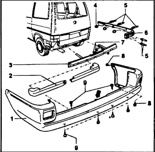 Ремонт фольксваген т4 своими руками Volkswagen Transporter T4 - Rear bumper - removal and installation