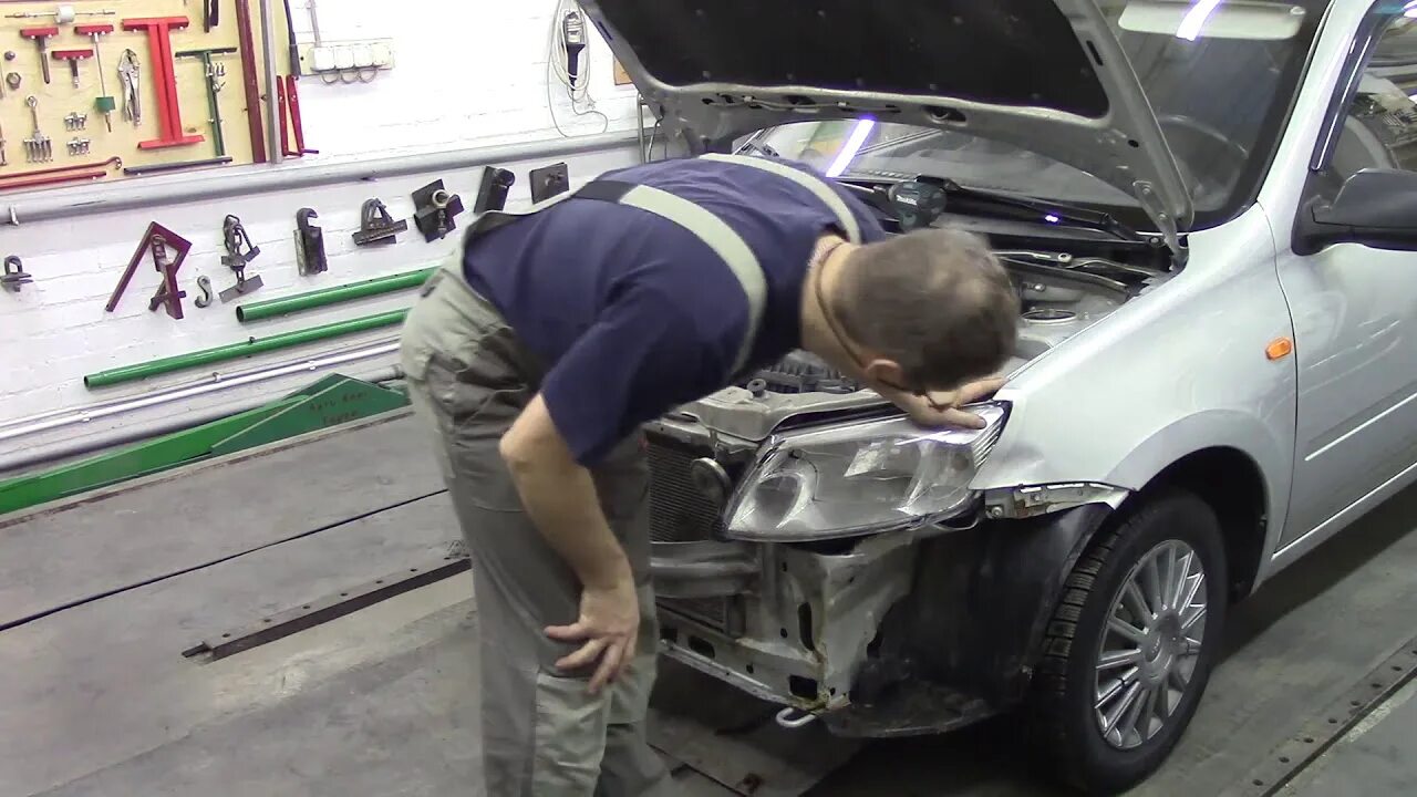 Ремонт гранты своими руками видео Ремонт кузова Лада Гранта. Body repair after an accident. - YouTube