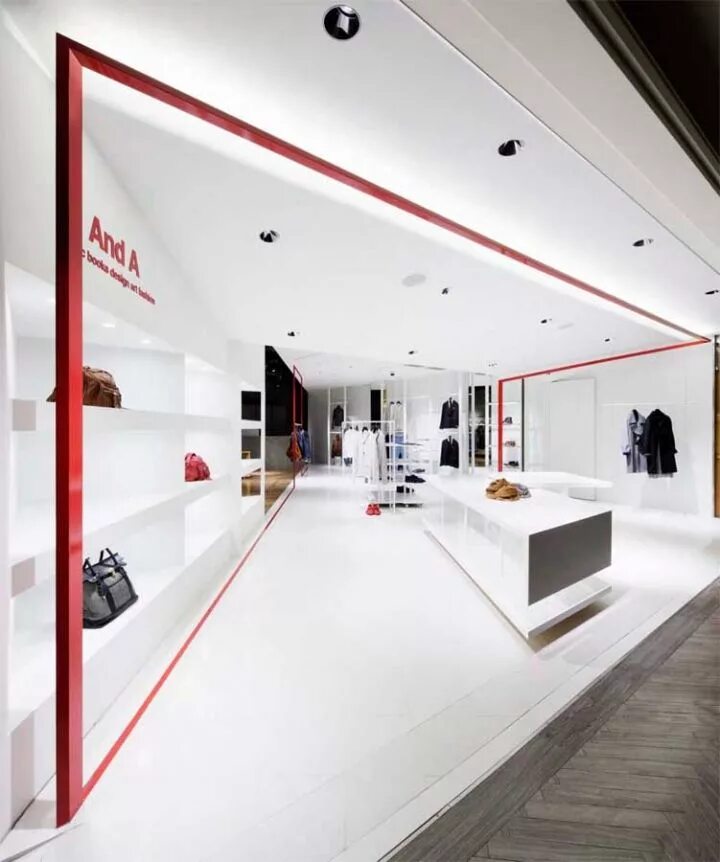 Ремонт интерьер магазина And A Yokohama Clothing Store by MOMENT Inc Retail store design, Retail interior