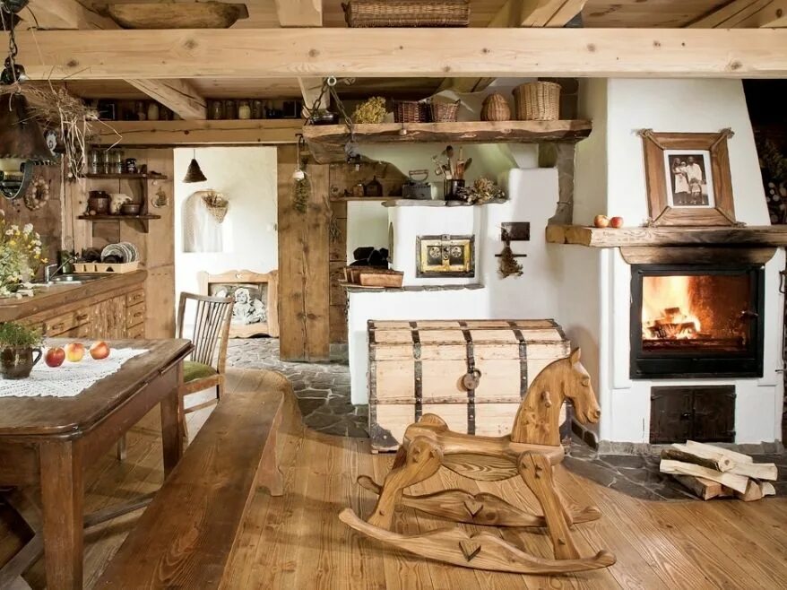 Ремонт интерьер село ярково Интерьер деревенского дома с печкой House decor rustic, Rustic house, Country ho