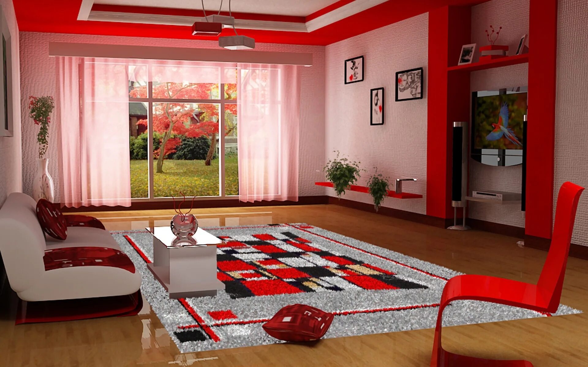 Ремонт интерьер ярково Wallpaper : red, interior design, cottage, estate, dining room, style, home, fur