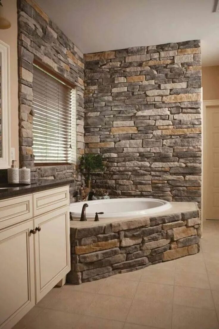 Ремонт камнем фото 33 Elegant Interior Stone Wall Ideas for a Serious Design Upgrade Rustic bathroo