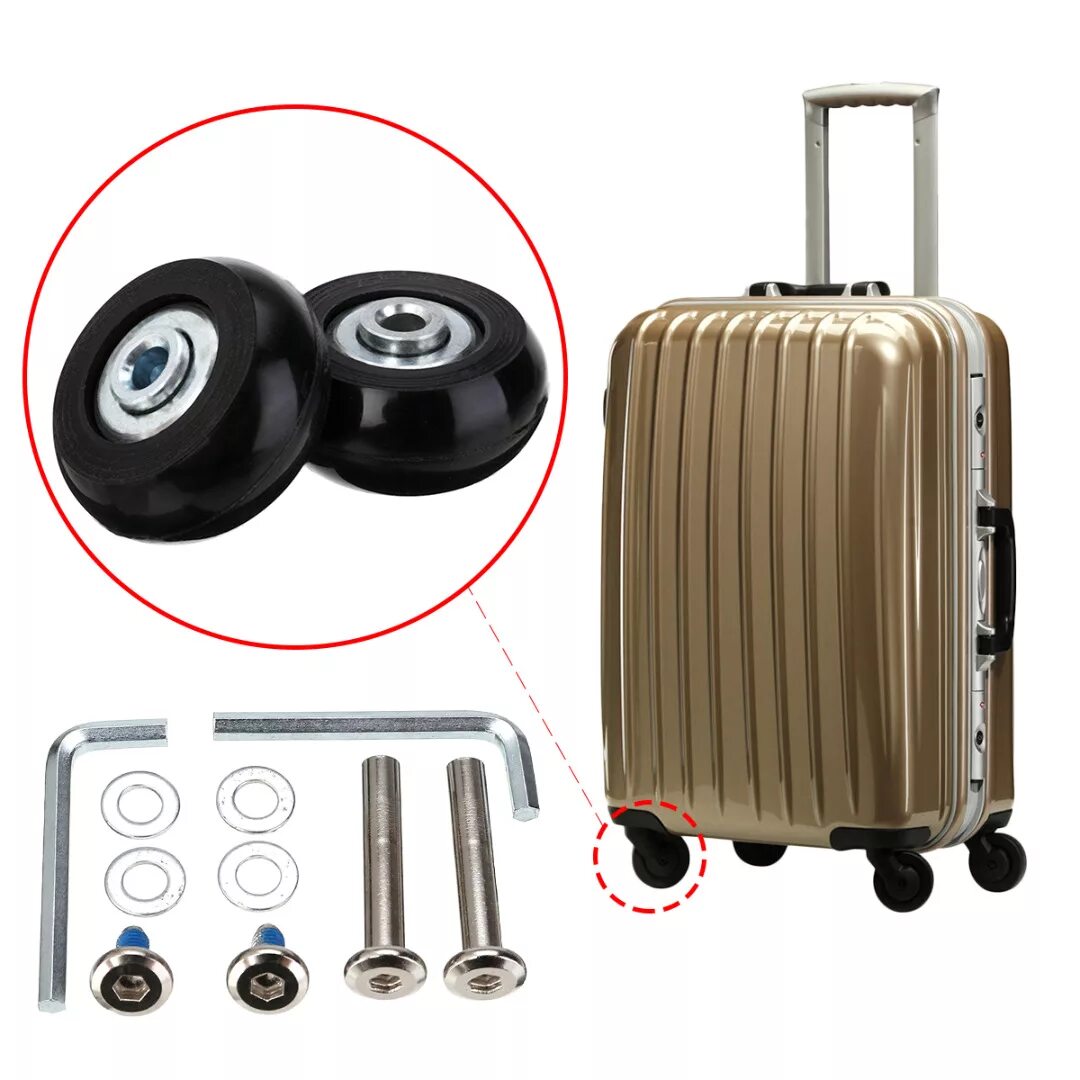 Ремонт колеса чемодана своими руками 1 Pair Luggage Suitcase Replacement Wheels Axles Repair Kit OD 40/50/68/70 Sport