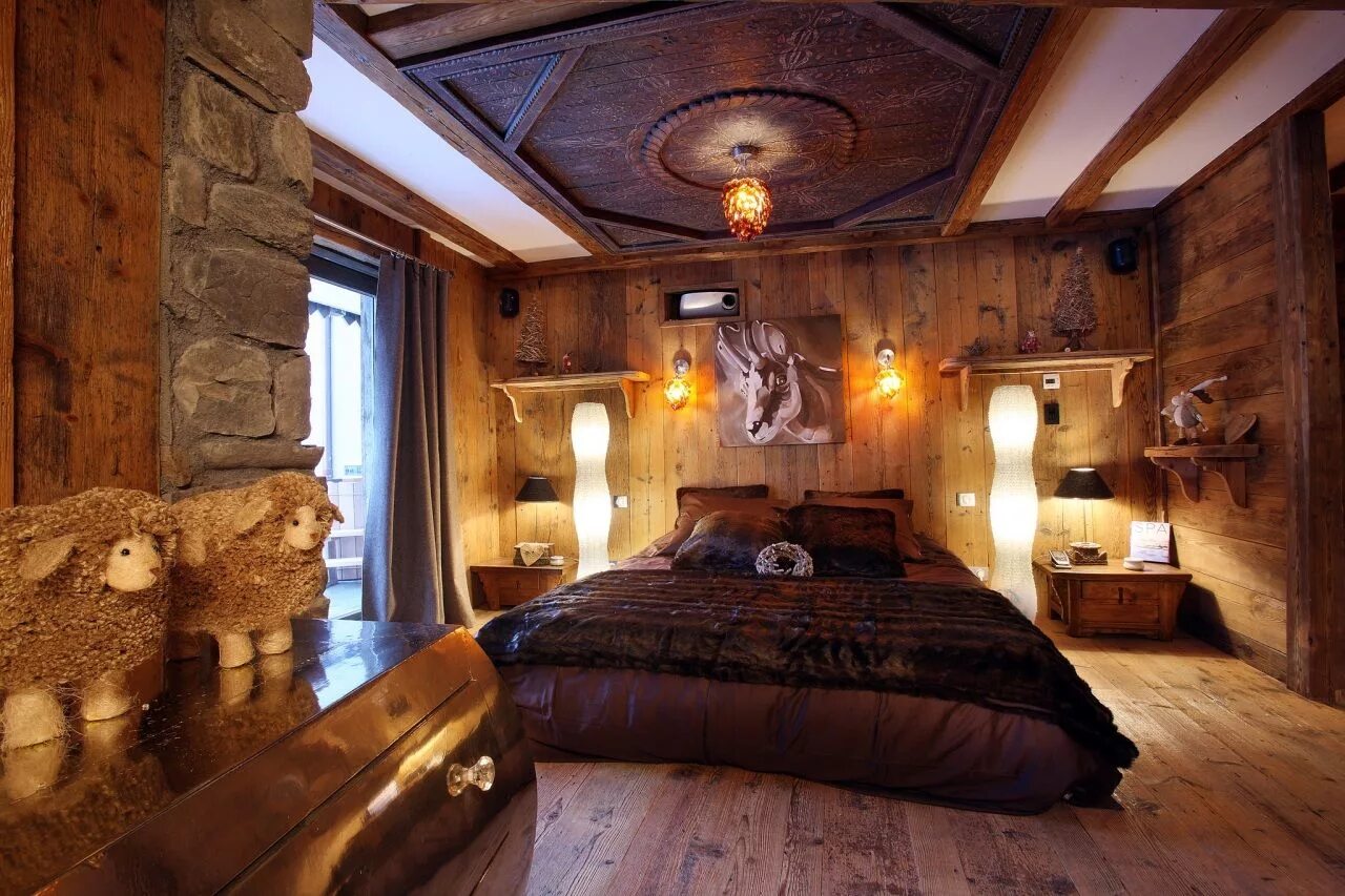 Ремонт комнат в своем доме Innenarchitektur Bett Schlafzimmer Zimmer Hölzern Design Decke (Bauteil) Holz sc