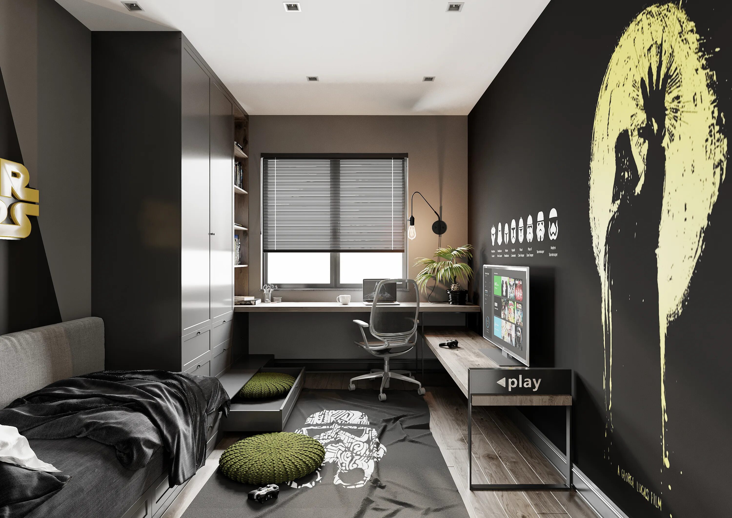 Ремонт комнаты 2024 фото дизайн Star Wars - Young Room Design :: Behance