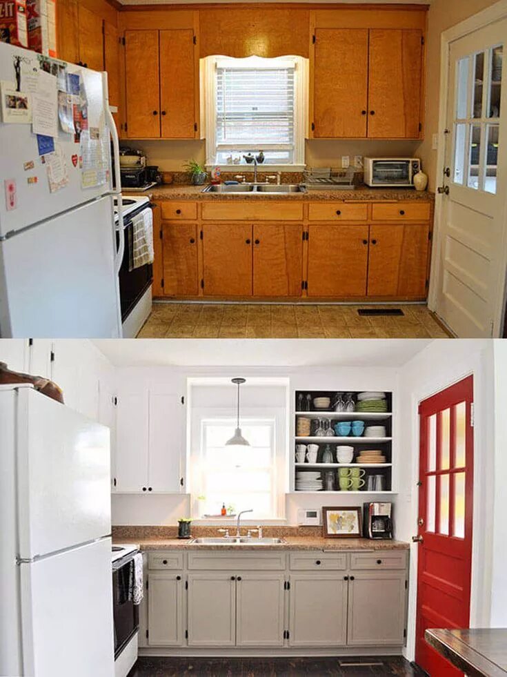 Ремонт кухонных шкафов своими руками 10 of the Most Unbelievable Painting Transformations of All Time Kitchen remodel