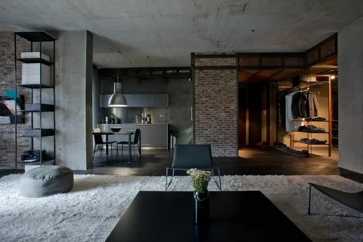 Ремонт квартиры в стиле лофт фото Diseño interior del loft, Estilo desván, Muebles minimalistas