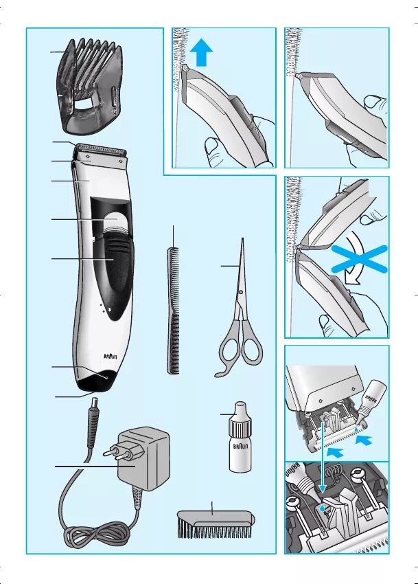 Ремонт машинки для стрижки своими руками Manual Braun 5606 HC50, HC20 (page 3 of 70) (English, German, Dutch, Danish, Fre