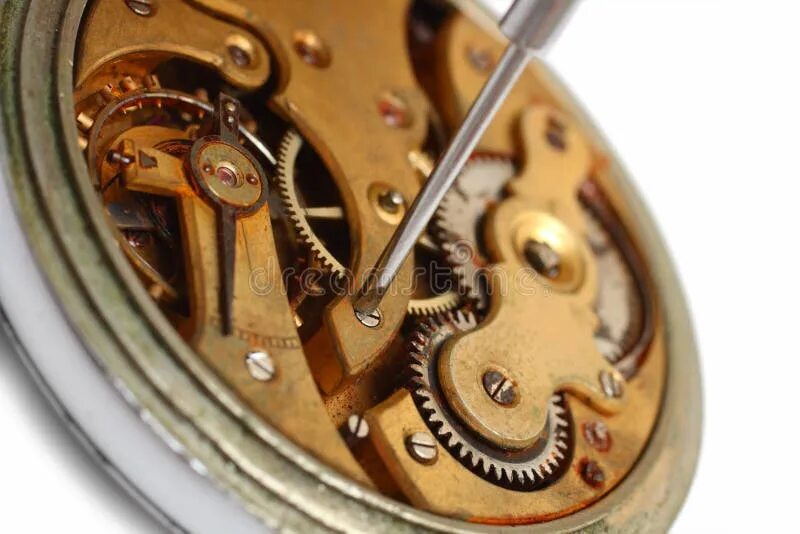 Ремонт механических своими Old watch repair close-up stock image. Image of metal - 13888285