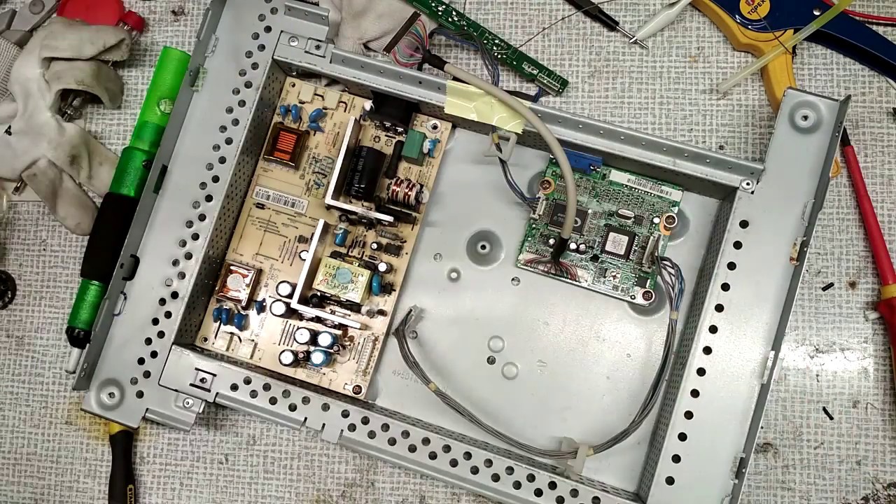 Ремонт монитора своими руками LG Flatron Repair (Faulty Capacitor) - YouTube