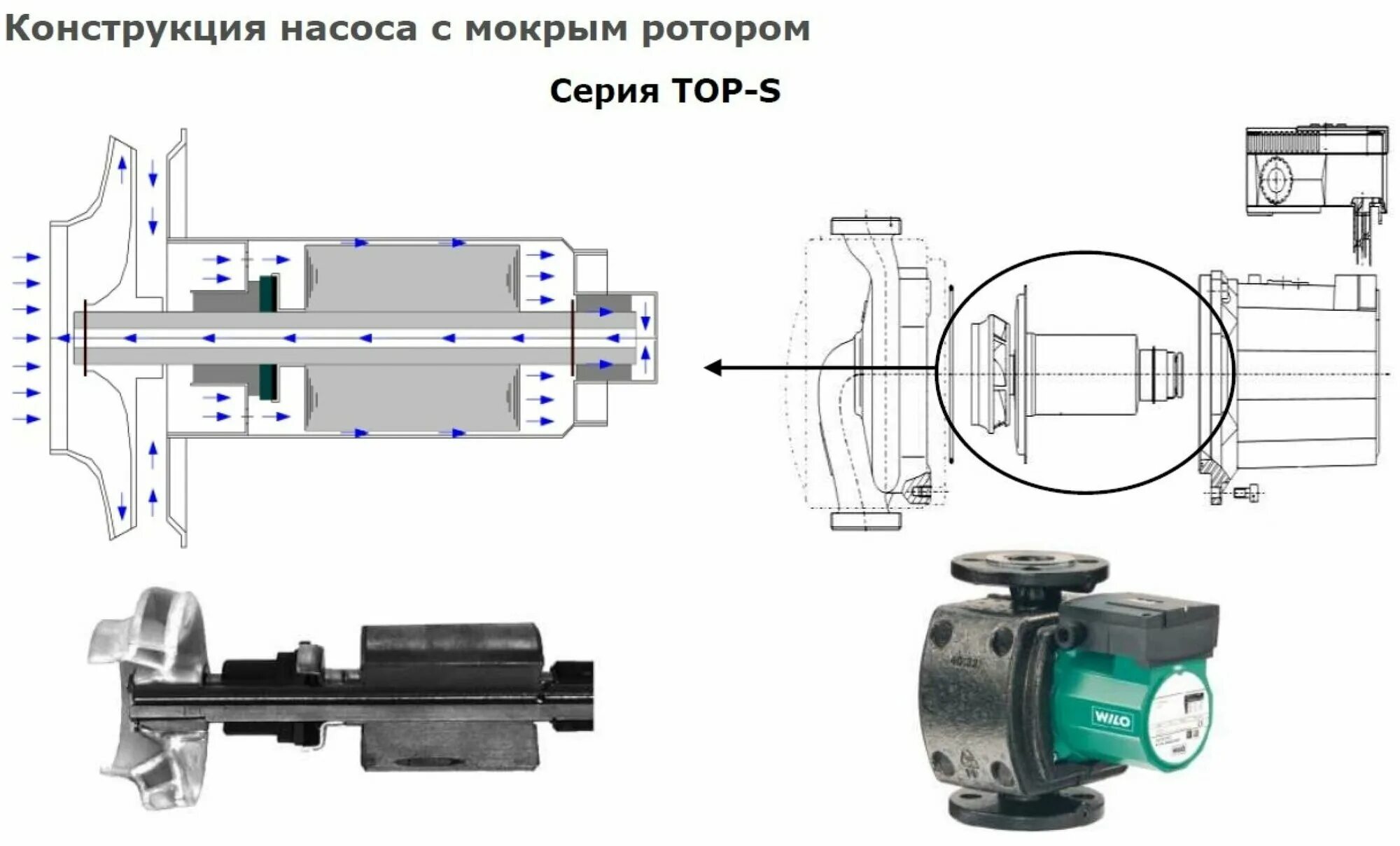 Ремонт насоса wilo своими руками Циркуляционный насос Wilo TOP-S 50/7 DM PN6/10 (610 Вт) - купить в интернет-мага