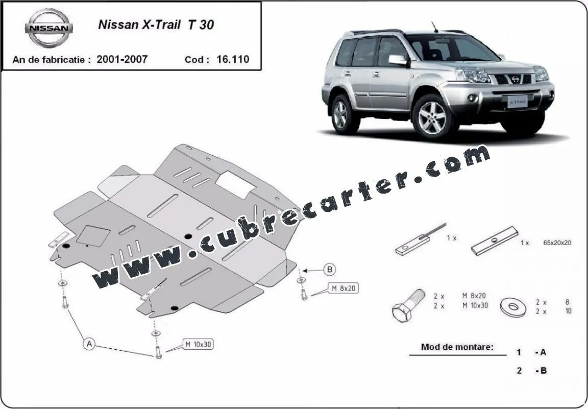 Ремонт ниссан х трейл своими руками Cubre carter metalico Nissan X-Trail T30