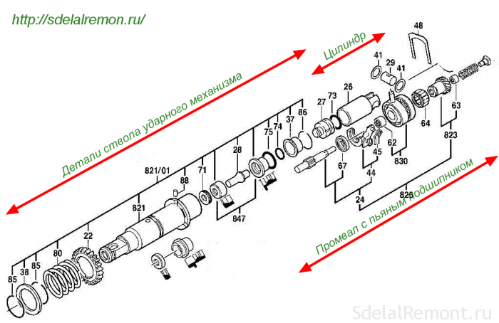 Ремонт перфоратора бош своими руками How to disassemble and repair the Bosch rotary hammer with his hands