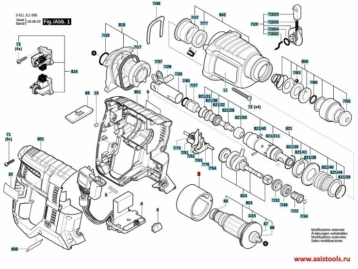 Ремонт перфоратора бош своими руками Запчасть для электроинструмента Bosch Статор для GBH 180-LI и GBH 18V-20 (1619P1