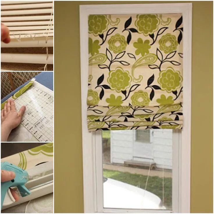 Ремонт рулонных штор своими руками Easy DIY No Sew Roman Shades Out of Mini Blinds Diy roman shades, Diy home decor