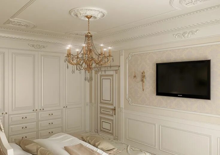 Ремонт с молдингами фото в интерьере Classical bedroom on Behance Classic bedroom, Luxury bedroom design, Classical b