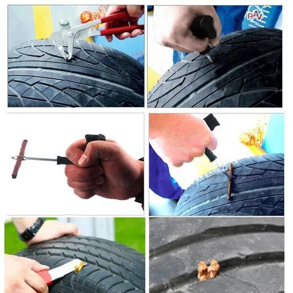 Ремонт шин своими руками 13pcs Car Tyre Repair Tool Set Tire Puncture Recover Strips for Auto M - Electro