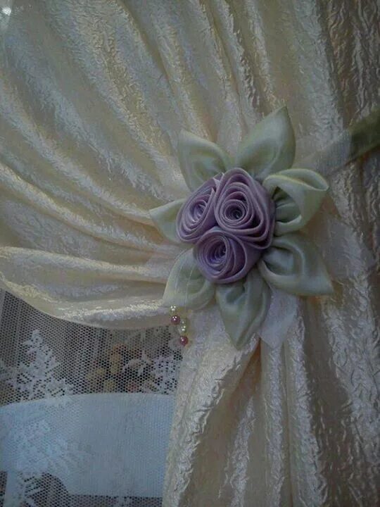 Ремонт штор своими руками Pin en ribbon flowers and bows Sujetador de cortinas, Accesorios para cortinas, 