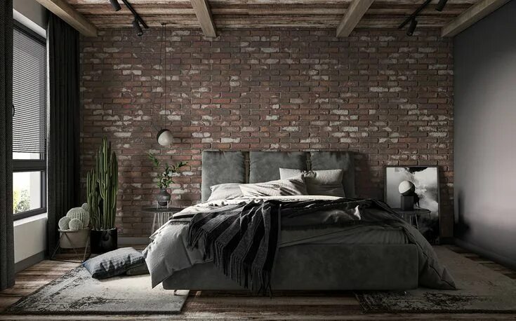 Ремонт спальни в стиле лофт Спальня дизайн современный Industrial decor bedroom, Beach inspired bedroom, Ind