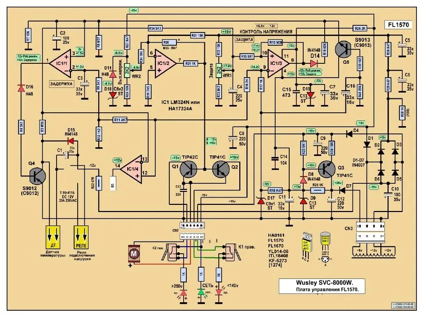 Ремонт стабилизатора напряжения своими руками 7. SASSIN SVC-8000W. Схема. - 106.*5.SASSIN SVC-8000W. FL1570. 357-21 - 76.ЭМ-1.