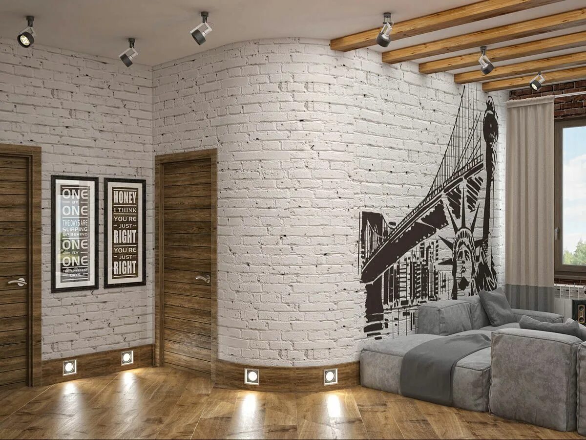 Ремонт стен дома варианты Rich Industrial Style Unites Jewel Colours with Exposed Brick Walls Fake brick w