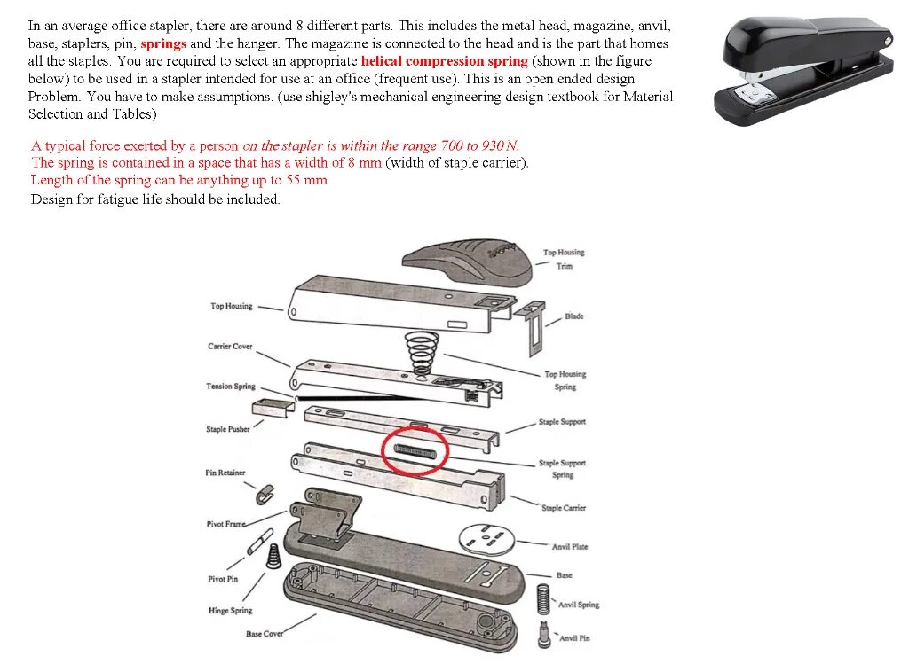 Ремонт степлера своими руками пошаговая инструкция Solved In an average office stapler, there are around 8 Chegg.com