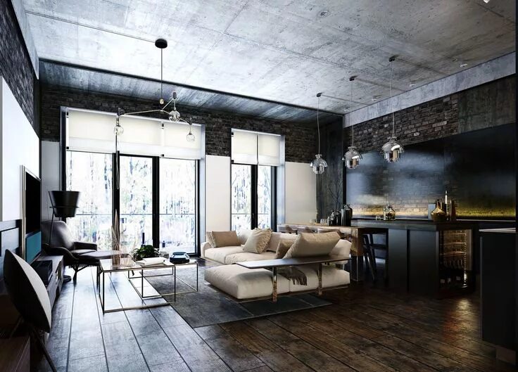 Ремонт стиль лофт студия Image result for loft design oleksii komarov Apartment design, Modern apartment 