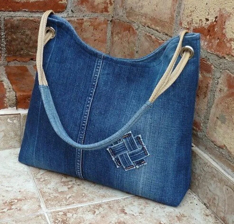 Ремонт сумки своими руками Denim Bag made from re-purposed jeans