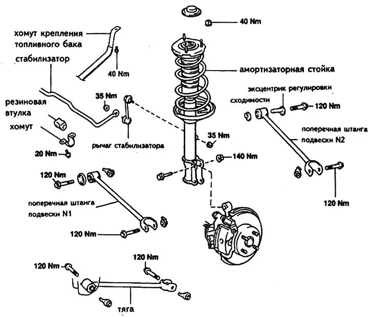 Ремонт тойоты короллы своими руками Naprawa tylnego zawieszenia samochodu Toyota Corolla 5 (E80, 1983-1990) - Toyota