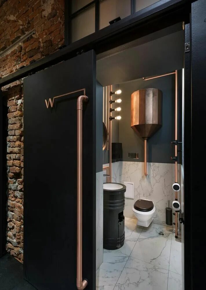 Ремонт туалета в стиле лофт Pin by anna Anna on LOFT industrial Restroom design, Restaurant bathroom, Toilet