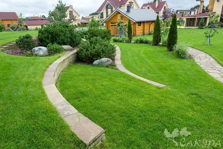 Ремонт участка фото Композиция на подпорных стенках Sloped garden, Garden landscape design, Small co