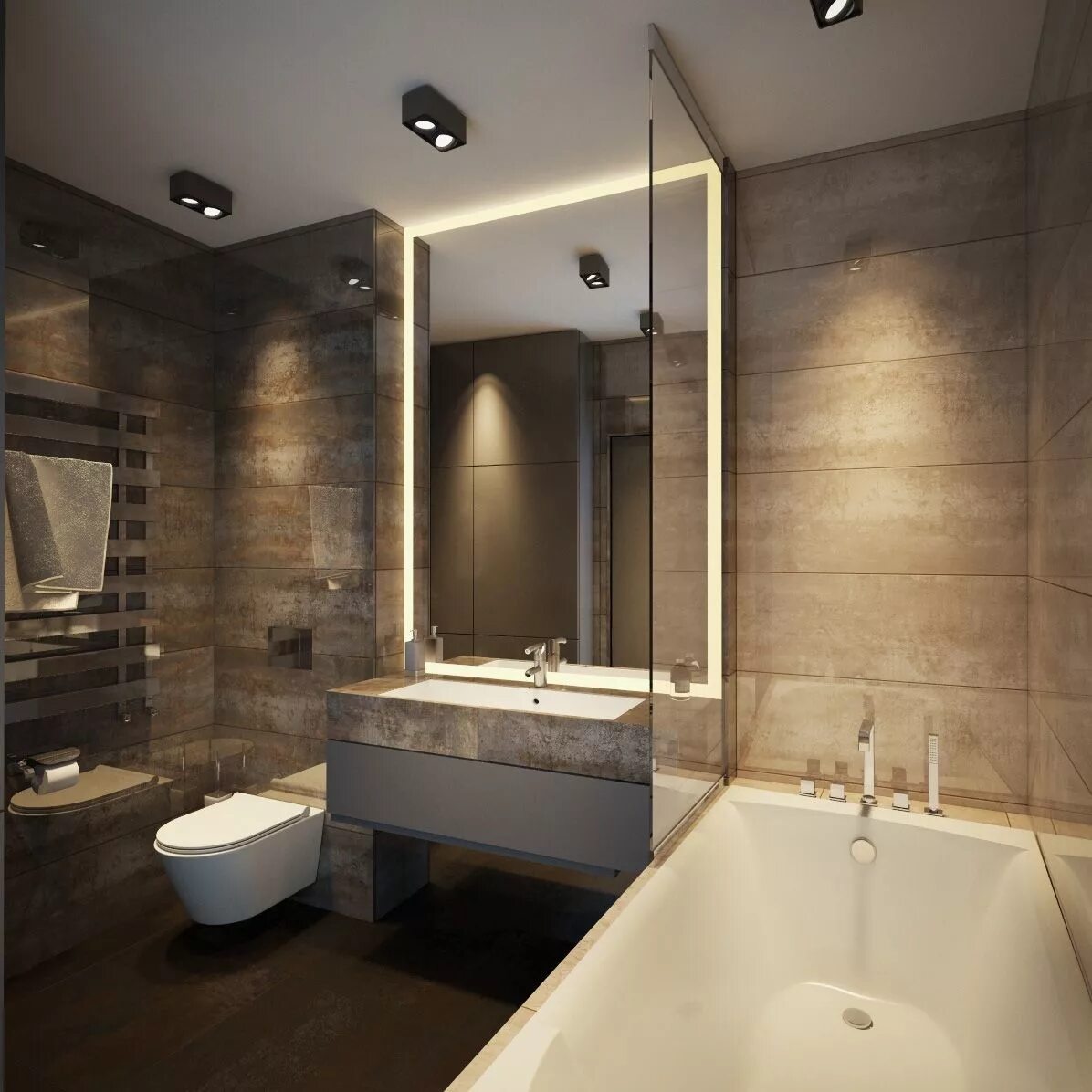 Ремонт в ванной комнате современный дизайн Minimalist Apartment With an Engaging, Laid-Back Temperament Hotel bathroom desi