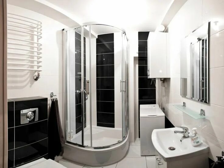 Ремонт ванной комнаты с кабиной фото ŁAZIENKA Small bathroom, Bathroom design, Modern bathroom