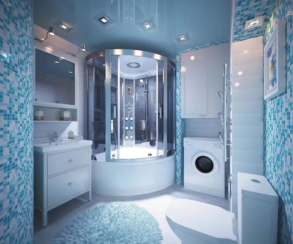 Ремонт ванной комнаты с кабиной фото Photo of bathrooms with shower in the apartment (60 Photos)