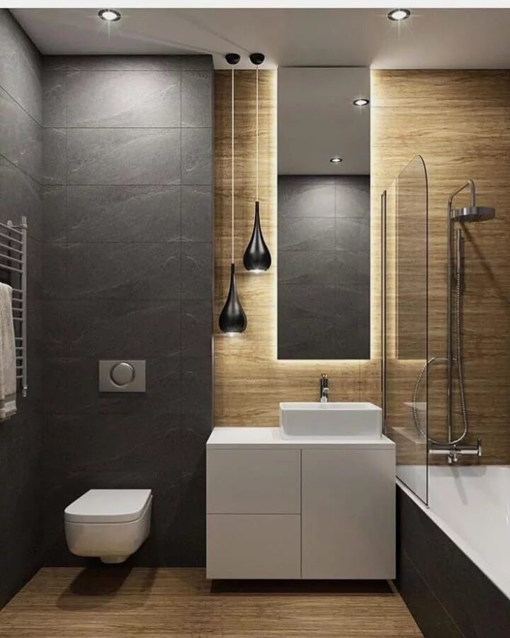 Ремонт ванны и туалета современный дизайн #banyotasarım #bathroomdesign #e9içmimarlık #interiordesign Bathroom design smal