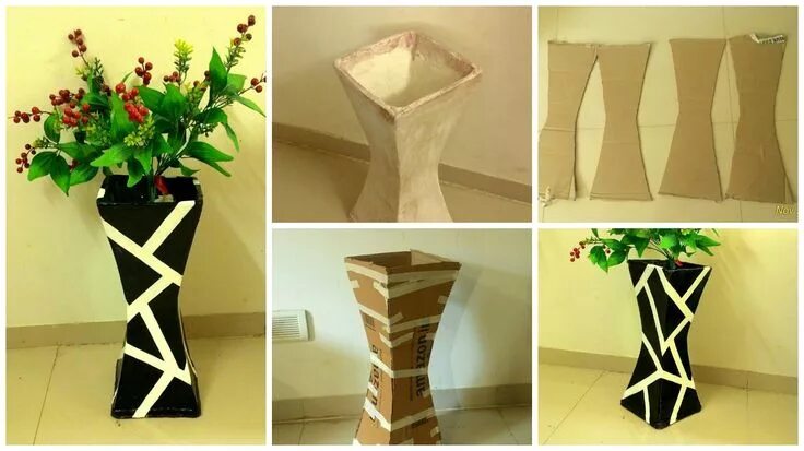 Ремонт ваза своими руками How to make vase from cardboard Flower vase diy, Diy vase, Cardboard decor