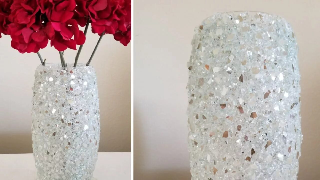 Ремонт ваза своими руками видео BLING HOME DECOR INEXPENSIVE DIY CRUSHED GLASS DECORATIVE VASE HOME DECOR TRENDS