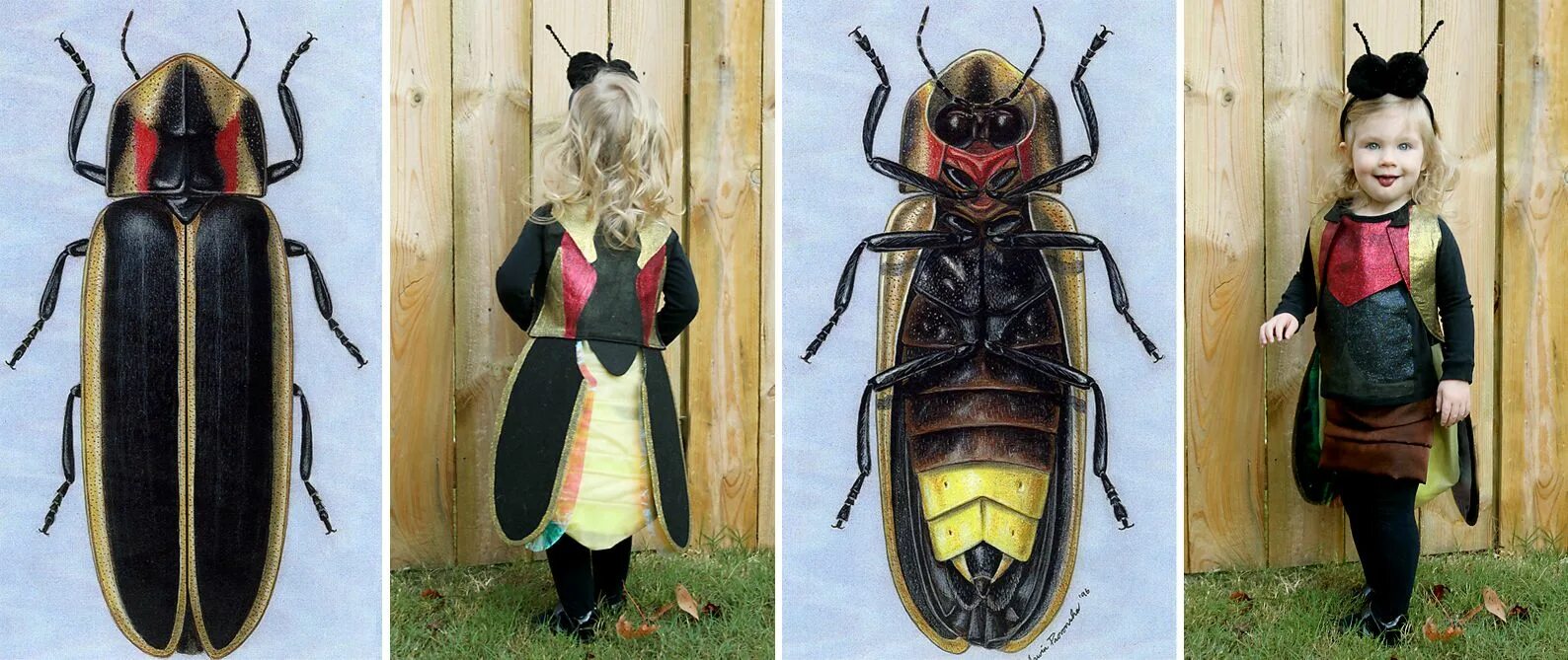 Ремонт жука своими руками Anna Claire's firefly / lightning bug costume - made from scraps - only had to p