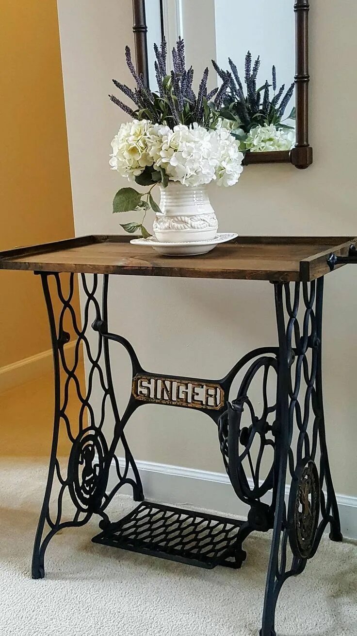 Ремонт зингер своими руками Singer Sewing Table Repur Antique sewing machine table, Sewing table repurpose, 