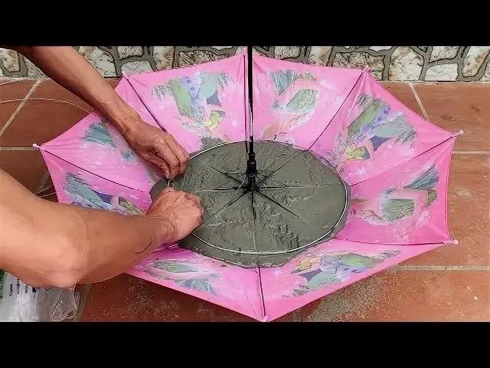 Ремонт зонтиков своими руками Idea making a waterfall from umbrella - How to make a fish tank and a waterfall 