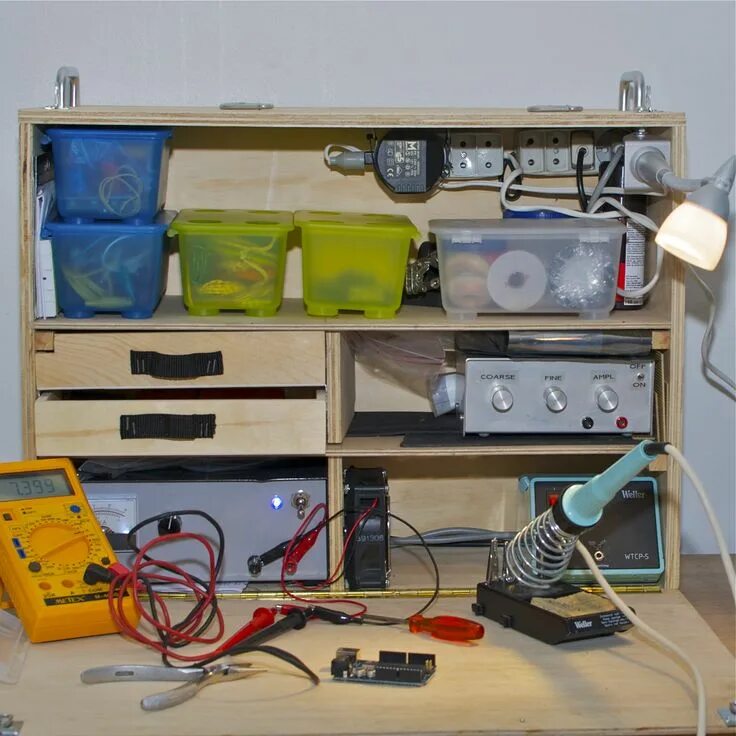 Ремонты техники своими руками with drawers installed Electronic workbench, Portable workbench, Mobile electron