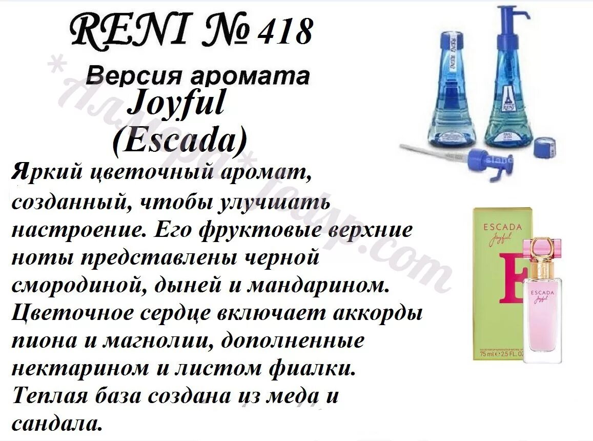 Рени духи каталог с названиями и фото Boss Woman (Hugo Boss) 100 мл версия аромата. Reni