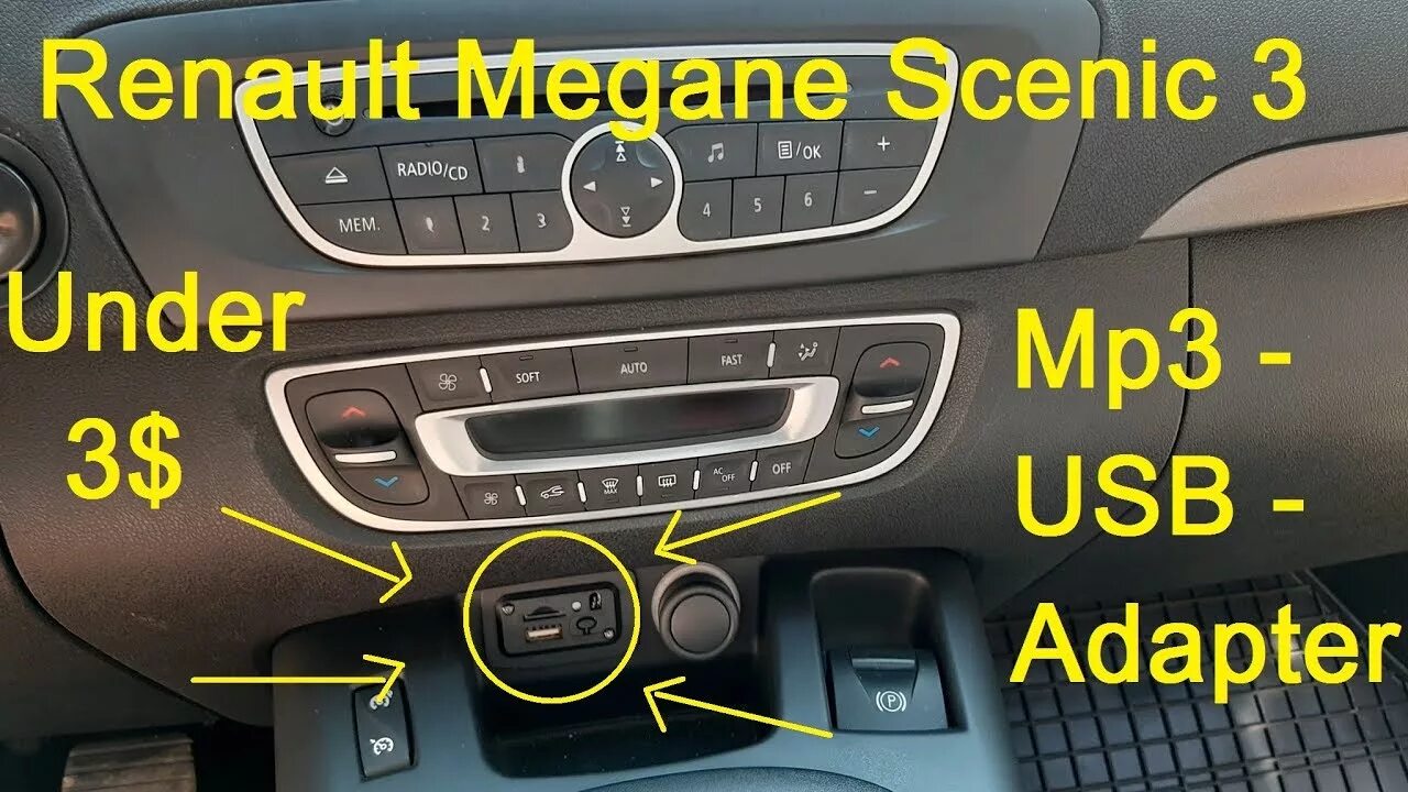 Рено флюенс как подключить блютуз Renault Megane Scenic 3 - Radio USB Mp3 Adapter Install (under 3$) - YouTube