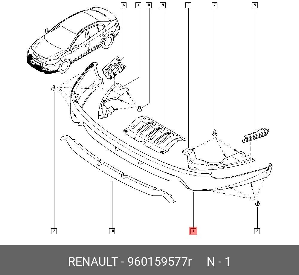 Рено флюенс крепление номерного знака как выглядит Купить СПОЙЛЕР БАМПЕРА ПЕР. (ПЛАС) RENAULT 960159577R по низкой цене в интернет-