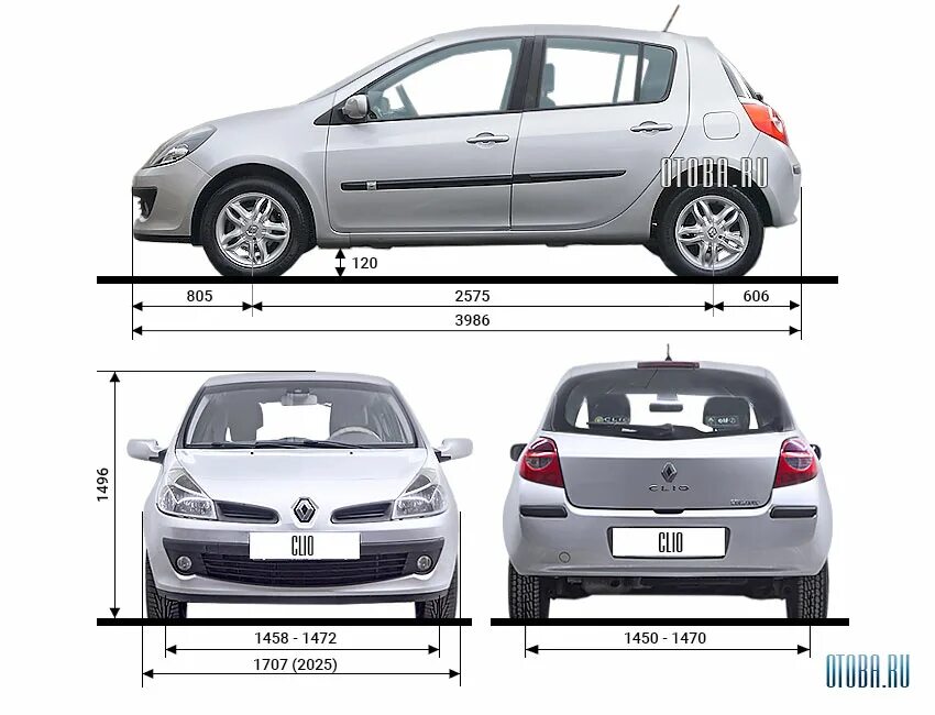 Рено габарит фото Renault Clio 3 с пробегом 2005 - 2014 Otoba.ru